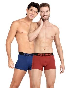 pack of 2 trunks with logo branded waistband