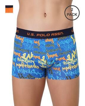 pack of 2 trunks with logo waistband