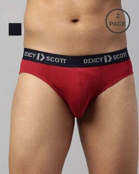 pack of 2 typographic print briefs with elasticated waistband