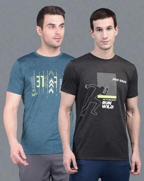 pack of 2 typographic print crew-neck t-shirt