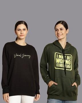 pack of 2 typographic print hoodies