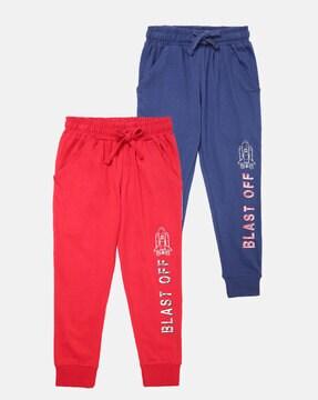 pack of 2 typographic print joggers