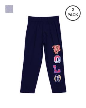 pack of 2 typographic print straight track pants