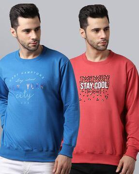 pack of 2 typographic print sweatshirts