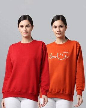 pack of 2 typographic print sweatshirts