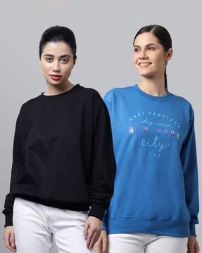 pack of 2 typographic print sweatshirts