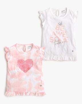 pack of 2 typographic print tops