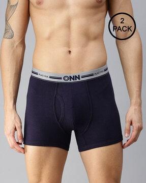 pack of 2 typographic print trunks with elasticated waist