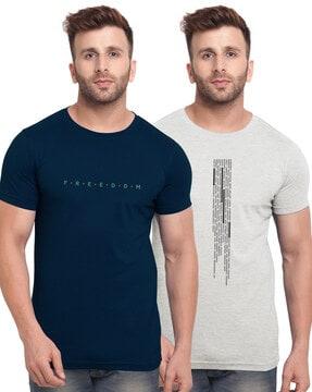 pack of 2 typography print t-shirt