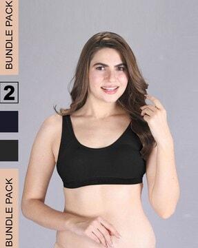 pack of 2 wire free slip-on moulded full coverage sports bra