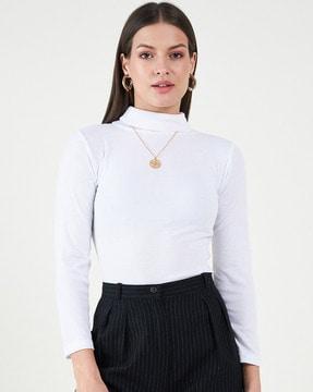 pack of 2 women fitted high-neck top