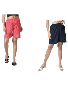 pack of 2 women high-rise knit shorts