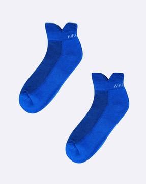 pack of 2 women logo print ankle-length socks