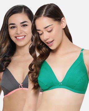 pack of 2 women non-padded bra with back closure