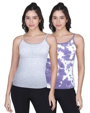 pack of 2 women padded camisole with adjustable strap