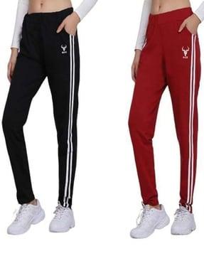 pack of 2 women panelled fitted track pants