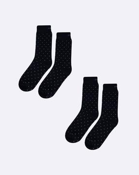 pack of 2 women polka-dot high socks