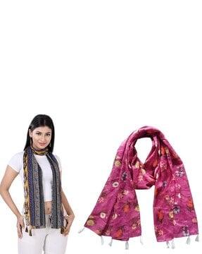 pack of 2 women printed scarfs