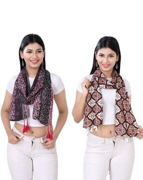 pack of 2 women printed scarves