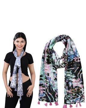 pack of 2 women printed scarves