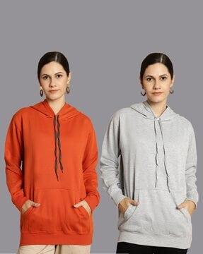 pack of 2 women regular fit hooded sweatshirt