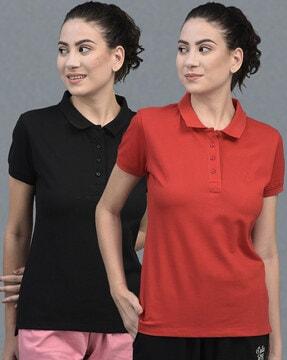 pack of 2 women regular fit polo t-shirts