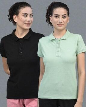 pack of 2 women regular fit polo t-shirts