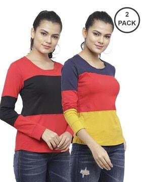 pack of 2 women regular fit round-neck t-shirts