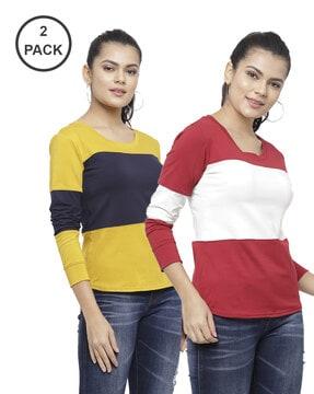 pack of 2 women regular fit round-neck t-shirts