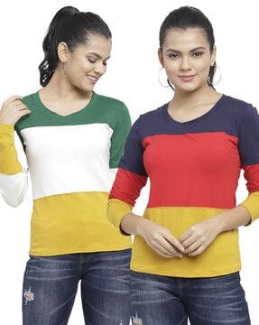 pack of 2 women regular fit round-neck t-shirts