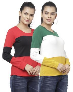 pack of 2 women regular fit round-neck t-shirts