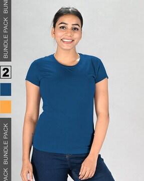 pack of 2 women regular fit round-neck t-shirts