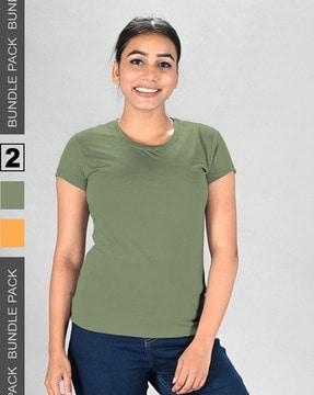 pack of 2 women regular fit round-neck t-shirts