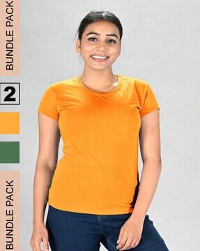 pack of 2 women regular fit round-neck t-shirts