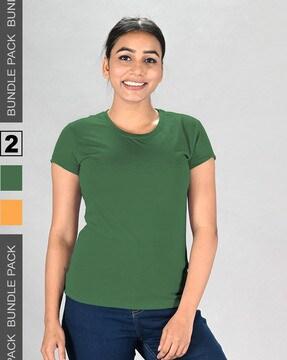 pack of 2 women regular fit round-neck t-shirts