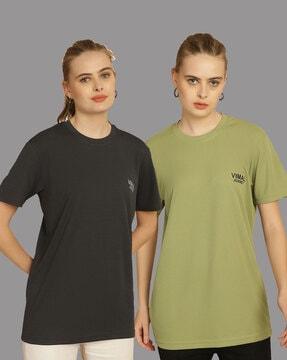 pack of 2 women regular fit round-neck t-shirts