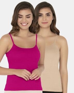 pack of 2 women scoop-neck camisoles with strappy-sleeves
