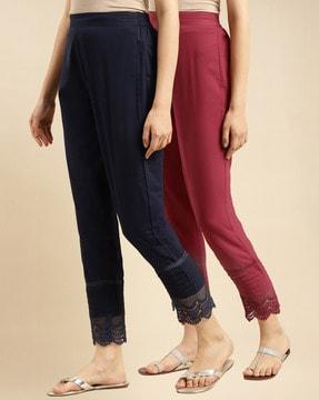 pack of 2 women straight fit pants with elasticated waist