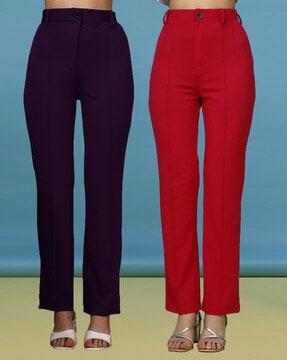 pack of 2 women straight fit trousers