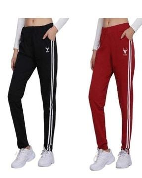 pack of 2 women striped fitted track pants