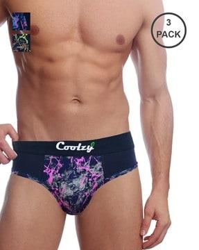 pack of 3 abstract print briefs