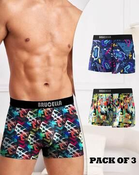 pack of 3 abstract print trunks with elasticated waist