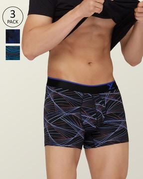 pack of 3 abstract trunks with elasticated waist