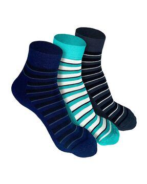 pack of 3 ankle-length striped socks