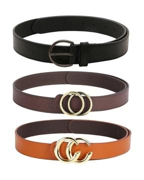 pack of 3 belts with buckle closure