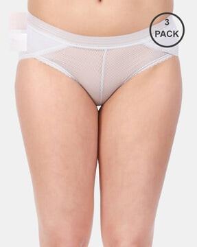 pack of 3 bikini briefs with elasticated waist