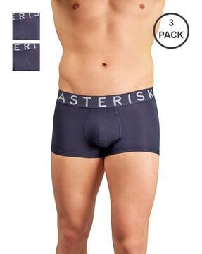 pack of 3 brand print elasticated waist trunks