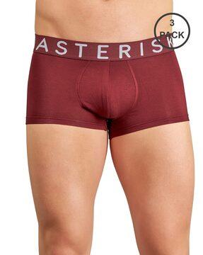 pack of 3 brand print elasticated waist trunks