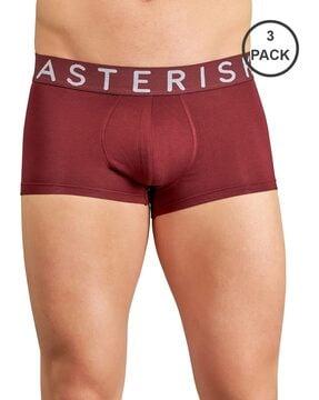 pack of 3 brand print elasticated waist trunks