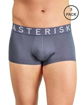 pack of 3 brand print elasticated waist trunks